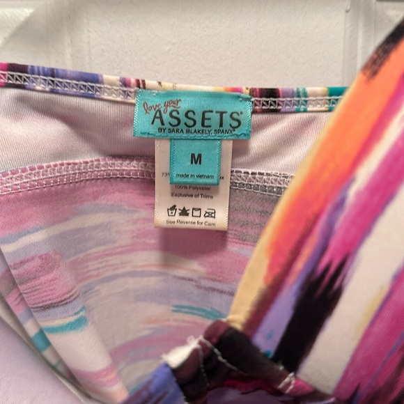 Used Assets by Sara Blakely Spanx Multicolor Tankini Swim Top Women Size Medium - Picture 2 of 4